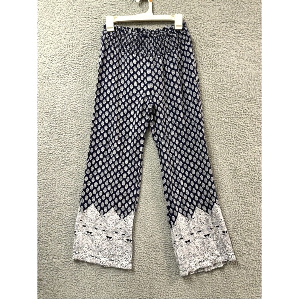 Sim & Sam Pants Blue and White Palazzo Boho Wide Leg
